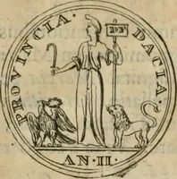An illustration from Numismata ærea imperatorum, augustarum, et cæsarum, in coloniis, municilpiis, et urbibus jure latio donatis, ex omni modulo percussa (1695)