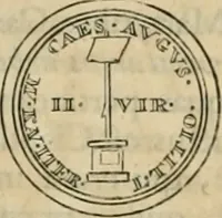 An illustration from Numismata ærea imperatorum, augustarum, et cæsarum, in coloniis, municilpiis, et urbibus jure latio donatis, ex omni modulo percussa (1695)
