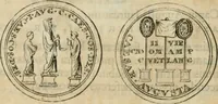 An illustration from Numismata ærea imperatorum, augustarum, et cæsarum, in coloniis, municilpiis, et urbibus jure latio donatis, ex omni modulo percussa (1695)