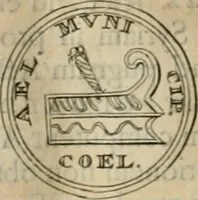 An illustration from Numismata ærea imperatorum, augustarum, et cæsarum, in coloniis, municilpiis, et urbibus jure latio donatis, ex omni modulo percussa (1695)
