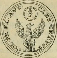 An illustration from Numismata ærea imperatorum, augustarum, et cæsarum, in coloniis, municilpiis, et urbibus jure latio donatis, ex omni modulo percussa (1695)
