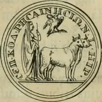 An illustration from Numismata ærea imperatorum, augustarum, et cæsarum, in coloniis, municilpiis, et urbibus jure latio donatis, ex omni modulo percussa (1695)