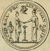 An illustration from Numismata ærea imperatorum, augustarum, et cæsarum, in coloniis, municilpiis, et urbibus jure latio donatis, ex omni modulo percussa (1695)