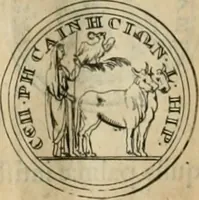An illustration from Numismata ærea imperatorum, augustarum, et cæsarum, in coloniis, municilpiis, et urbibus jure latio donatis, ex omni modulo percussa (1695)