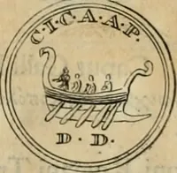 An illustration from Numismata ærea imperatorum, augustarum, et cæsarum, in coloniis, municilpiis, et urbibus jure latio donatis, ex omni modulo percussa (1695)