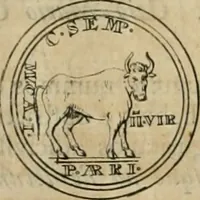 An illustration from Numismata ærea imperatorum, augustarum, et cæsarum, in coloniis, municilpiis, et urbibus jure latio donatis, ex omni modulo percussa (1695)