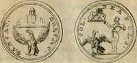 An illustration from Numismata ærea imperatorum, augustarum, et cæsarum, in coloniis, municilpiis, et urbibus jure latio donatis, ex omni modulo percussa (1695)