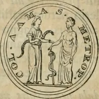 An illustration from Numismata ærea imperatorum, augustarum, et cæsarum, in coloniis, municilpiis, et urbibus jure latio donatis, ex omni modulo percussa (1695)