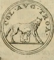 An illustration from Numismata ærea imperatorum, augustarum, et cæsarum, in coloniis, municilpiis, et urbibus jure latio donatis, ex omni modulo percussa (1695)