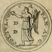 An illustration from Numismata ærea imperatorum, augustarum, et cæsarum, in coloniis, municilpiis, et urbibus jure latio donatis, ex omni modulo percussa (1695)