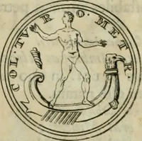 An illustration from Numismata ærea imperatorum, augustarum, et cæsarum, in coloniis, municilpiis, et urbibus jure latio donatis, ex omni modulo percussa (1695)