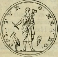 An illustration from Numismata ærea imperatorum, augustarum, et cæsarum, in coloniis, municilpiis, et urbibus jure latio donatis, ex omni modulo percussa (1695)