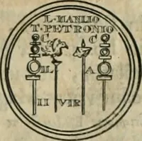 An illustration from Numismata ærea imperatorum, augustarum, et cæsarum, in coloniis, municilpiis, et urbibus jure latio donatis, ex omni modulo percussa (1695)