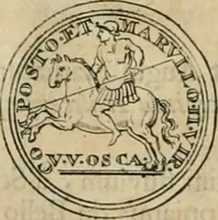 An illustration from Numismata ærea imperatorum, augustarum, et cæsarum, in coloniis, municilpiis, et urbibus jure latio donatis, ex omni modulo percussa (1695)