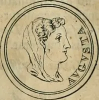 An illustration from Numismata ærea imperatorum, augustarum, et cæsarum, in coloniis, municilpiis, et urbibus jure latio donatis, ex omni modulo percussa (1695)