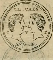 An illustration from Numismata ærea imperatorum, augustarum, et cæsarum, in coloniis, municilpiis, et urbibus jure latio donatis, ex omni modulo percussa (1695)