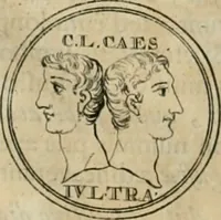 An illustration from Numismata ærea imperatorum, augustarum, et cæsarum, in coloniis, municilpiis, et urbibus jure latio donatis, ex omni modulo percussa (1695)