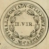 An illustration from Numismata ærea imperatorum, augustarum, et cæsarum, in coloniis, municilpiis, et urbibus jure latio donatis, ex omni modulo percussa (1695)