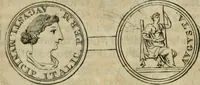 An illustration from Numismata ærea imperatorum, augustarum, et cæsarum, in coloniis, municilpiis, et urbibus jure latio donatis, ex omni modulo percussa (1695)