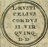 An illustration from Numismata ærea imperatorum, augustarum, et cæsarum, in coloniis, municilpiis, et urbibus jure latio donatis, ex omni modulo percussa (1695)