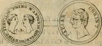 An illustration from Numismata ærea imperatorum, augustarum, et cæsarum, in coloniis, municilpiis, et urbibus jure latio donatis, ex omni modulo percussa (1695)
