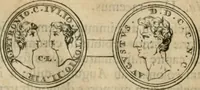 An illustration from Numismata ærea imperatorum, augustarum, et cæsarum, in coloniis, municilpiis, et urbibus jure latio donatis, ex omni modulo percussa (1695)
