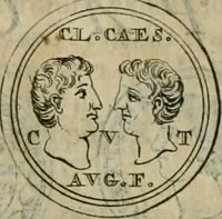 An illustration from Numismata ærea imperatorum, augustarum, et cæsarum, in coloniis, municilpiis, et urbibus jure latio donatis, ex omni modulo percussa (1695)
