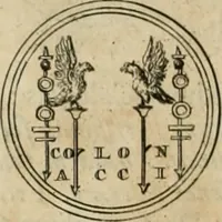 An illustration from Numismata ærea imperatorum, augustarum, et cæsarum, in coloniis, municilpiis, et urbibus jure latio donatis, ex omni modulo percussa (1695)