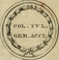 An illustration from Numismata ærea imperatorum, augustarum, et cæsarum, in coloniis, municilpiis, et urbibus jure latio donatis, ex omni modulo percussa (1695)