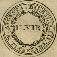 An illustration from Numismata ærea imperatorum, augustarum, et cæsarum, in coloniis, municilpiis, et urbibus jure latio donatis, ex omni modulo percussa (1695)