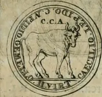 An illustration from Numismata ærea imperatorum, augustarum, et cæsarum, in coloniis, municilpiis, et urbibus jure latio donatis, ex omni modulo percussa (1695)