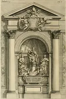An illustration from Numismata summorum pontificum Templi Vaticani fabricam indicantia, chronologica ejusdem fabricae narratione ac multiplici eruditione explicata. Atque uberiori numismatum omnium pontificiorum lucubrationi veluti prodromus praemissa (1700)