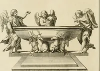 An illustration from Numismata summorum pontificum Templi Vaticani fabricam indicantia, chronologica ejusdem fabricae narratione ac multiplici eruditione explicata. Atque uberiori numismatum omnium pontificiorum lucubrationi veluti prodromus praemissa (1700)