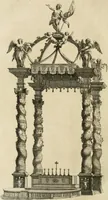 An illustration from Numismata summorum pontificum Templi Vaticani fabricam indicantia, chronologica ejusdem fabricae narratione ac multiplici eruditione explicata. Atque uberiori numismatum omnium pontificiorum lucubrationi veluti prodromus praemissa (1700)