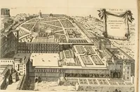 An illustration from Numismata summorum pontificum Templi Vaticani fabricam indicantia, chronologica ejusdem fabricae narratione ac multiplici eruditione explicata. Atque uberiori numismatum omnium pontificiorum lucubrationi veluti prodromus praemissa (1700)