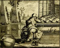 An illustration from Nuttelyck huys-boeck ... Benevens alle de overgebleven gedichten ... de lof-en rouw-gedichten en graft-schriften (1769)