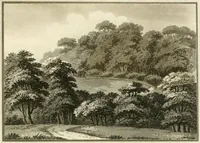 An illustration from Observations on the theory and practice of landscape gardening : including some remarks on Grecian and Gothic architecture, collected from various manuscripts, in the possession of the different noblemen and gentlemen, for whose use they were originally written : the whole tending to establish fixed principles in the respective arts (1805)
