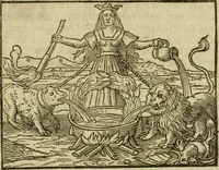 Picture 20 of 21 from Occvlta philosophia : von den verborgenen philosophischen Geheimnussen der heimlichen Goldblumen vnd lapidis philosophorum, was derselbige, vnd wie zu Erlangung dessen zu procediren, aussführlicher Bericht in einem philosophischen Gespräch verfasset : sampt der Schmaragd Taffel, Paraboln, symbolis, vnd 18. sonderbaren Figuren der hochberühmten Philosophen Hermetis Trismegisti vnd F. Basilii Valentini durch welche diese Kunst der philosophischen Goldblumen vollkomlich erkläret an Tag gegeben (1613), leaf 86