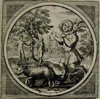 An illustration from Octoginta emblemata moralia nova : e sacris literis petita, formandis ad veram pietatem accommodata, & elegantibus picturis aeri incisis repraesentata (1630)