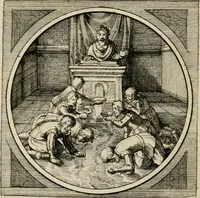 An illustration from Octoginta emblemata moralia nova, e sacris literis petita, formandis ad veram pietatem accommodata, & elegantibus picturis aeri incisis repraesentata (1630)