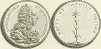 An illustration from Oeuvre du chevalier Hedlinger, ou, Recueil des medailles de ce celebre artiste, gravées en taille douce, accompagnées d'une explication historique et critique, et précédées de la vie de l'auteur (1778)