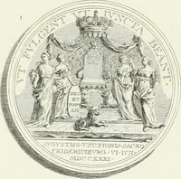 An illustration from Oeuvre du chevalier Hedlinger, ou, Recueil des medailles de ce celebre artiste, gravées en taille douce, accompagnées d'une explication historique et critique, et précédées de la vie de l'auteur (1778)
