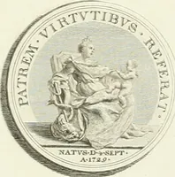 An illustration from Oeuvre du chevalier Hedlinger, ou, Recueil des medailles de ce celebre artiste, gravées en taille douce, accompagnées d'une explication historique et critique, et précédées de la vie de l'auteur (1778)