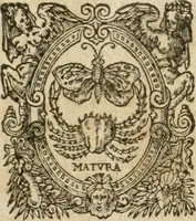 An illustration from Oevvres pharmacevtiqves. Assavoir, vn traicté general de la pharmacie, ensemble vn docte commmentaire sur les quatre theoremes & canons de Mesve, avec deux excellens traictez, l'vn des simples medicaments purgatifs, & l'autre des venins. Le tout accompagné de disputes .. (1628)