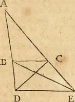 An illustration from The elements of Euclid : viz, the first six books, together with the eleventh and twelfth : the errors, by which Theon, or others, have long ago vitiated these books, are corrected, and some of Euclid's demonstrations are restored : also, The book of Euclid's data, in like manner corrected (1834)