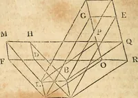 An illustration from The elements of Euclid : viz, the first six books, together with the eleventh and twelfth : the errors, by which Theon, or others, have long ago vitiated these books, are corrected, and some of Euclid's demonstrations are restored : also, The book of Euclid's data, in like manner corrected (1834)