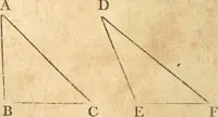 An illustration from The elements of Euclid : viz, the first six books, together with the eleventh and twelfth : the errors, by which Theon, or others, have long ago vitiated these books, are corrected, and some of Euclid's demonstrations are restored : also, The book of Euclid's data, in like manner corrected (1834)