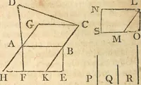 An illustration from The elements of Euclid : viz, the first six books, together with the eleventh and twelfth : the errors, by which Theon, or others, have long ago vitiated these books, are corrected, and some of Euclid's demonstrations are restored : also, The book of Euclid's data, in like manner corrected (1834)
