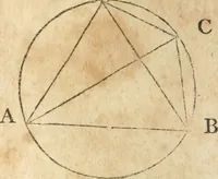 An illustration from The elements of Euclid : viz, the first six books, together with the eleventh and twelfth : the errors, by which Theon, or others, have long ago vitiated these books, are corrected, and some of Euclid's demonstrations are restored : also, The book of Euclid's data, in like manner corrected (1834)