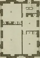 An illustration from Oikidia, or, Nutshells : being ichnographic distributions for small villas, chiefly upon oeconomical principles : in seven classes, with occasional remarks (1785)